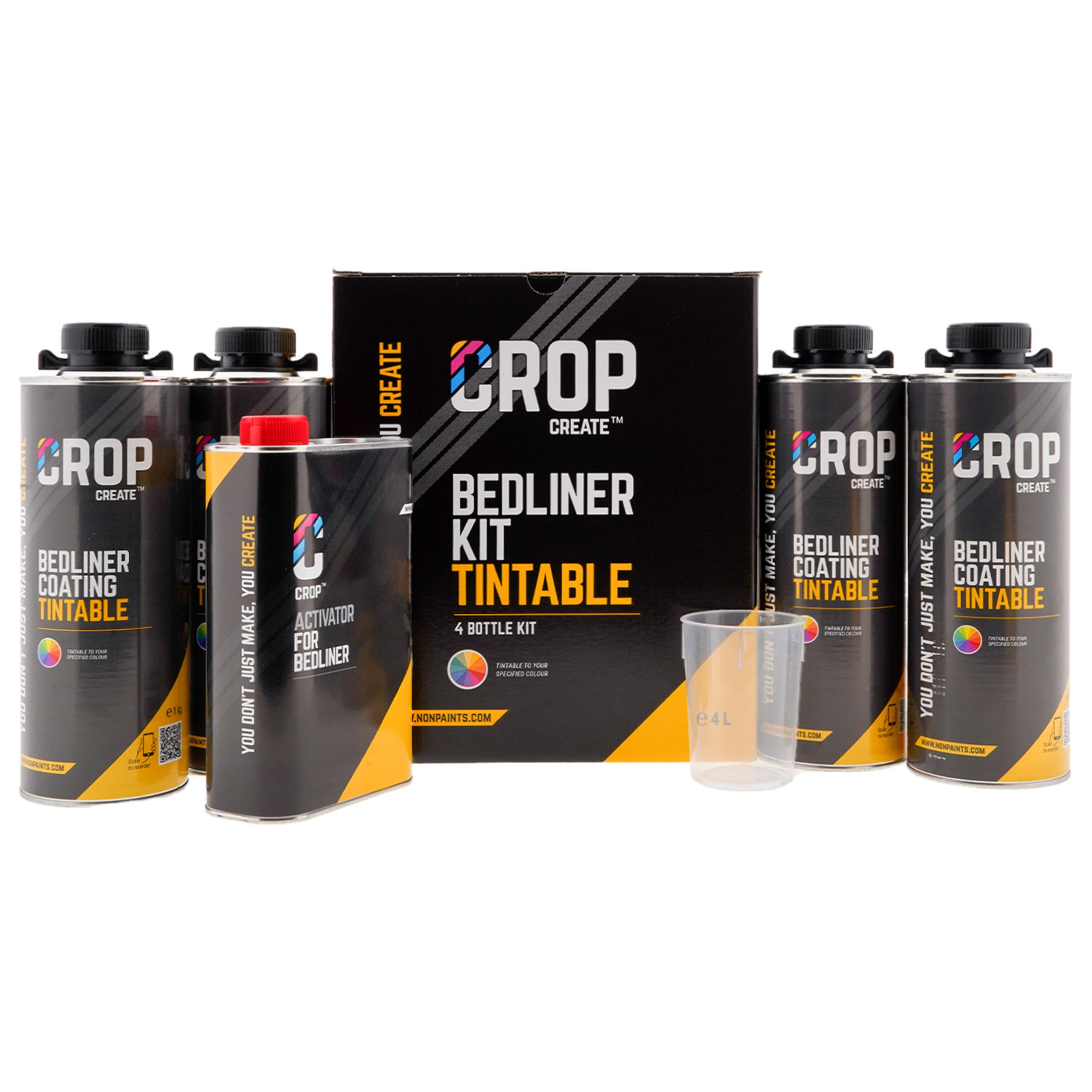 Raptor Liner 2K Bedliner Verf KLEURBAAR 4 liter + GRATIS verfspuit
